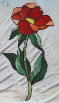 Kwiat Witraż Tiffany Czerwony