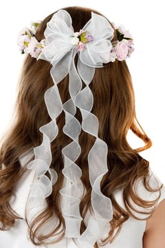 Бантик и 3 спирали для венка для причастия на веревке: венок для причастия WKS1