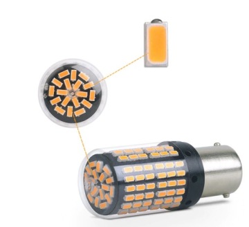 PY21W LED 144 SMD 4014 BAU15S CANBUS ОРАНЖЕВЫЙ