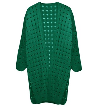 sweter ażurowy kardigan MARTINII L - 3XL zielony