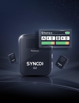SYNCO G2 A2 bezprzewodowy system mikrofonowy z ekranem TFT 2.4 GHz