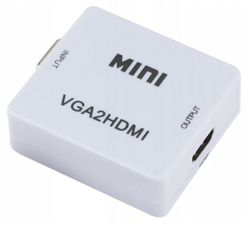 Переходник-переходник VGA-HDMI, белый