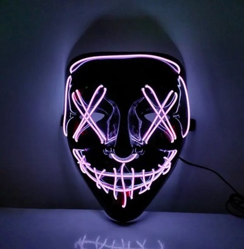Светодиодная маска на Хэллоуин розового цвета - подарок