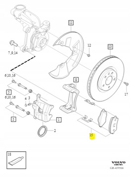 Klocki hamulcowe Przód Volvo XC40 32287456