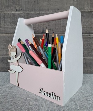 ORGANIZER PRZYBORNIK NA KREDKI 100% DREWNO