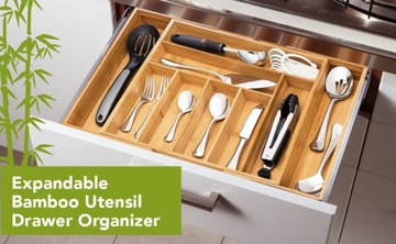 ОРГАНАЙЗЕР ДЛЯ ЯЩИКОВ ДЛЯ СТОЛОВЫХ ПРИБОРОВ РАСШИРЯЕМАЯ ВСТАВКА ДЛЯ КУХОННОЙ ПОСУДЫ
