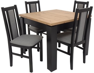Mały zestaw STÓŁ 90x90/120 4 krzesła SKANDYNAWSKIE