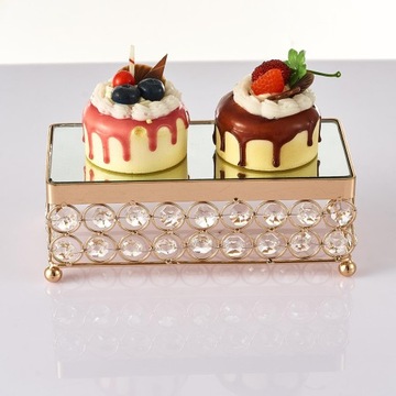 Bling stojak na tort weselny, metalowy kryształowy deser Cupcake ciasto cukierki S