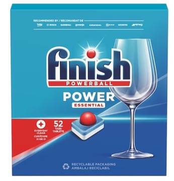 Таблетки для посудомоечной машины Finish Powerball Power Essential, таблетки, 52 шт.