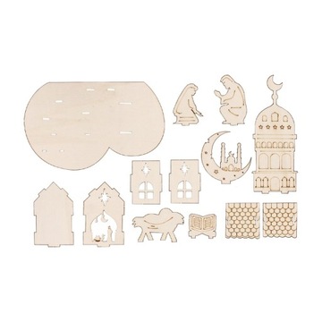 Ид Мубарак Деревянное украшение 3D-головоломка с замком в сборе Креативный стиль B