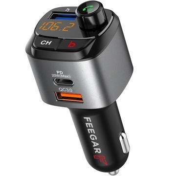 FEEGAR Q100 PRO Transmiter BT 3xUSB QC 3.0 PD 36W