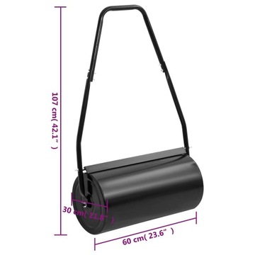 Каток газонный с ручкой, черный, 42 л, железо и сталь