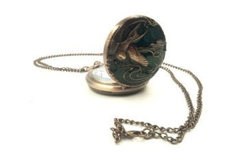 Карманные часы, открывающийся охотничий подарок, природа, птица, ястреб, охота