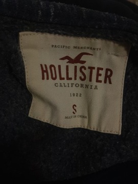 BLUZA MĘSKA HOLLISTER S Z BAWEŁNĄ SZARA CIEPŁA