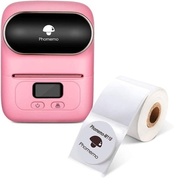 Термопринтер самоклеящихся этикеток Phomemo M110 розовый с Bluetooth