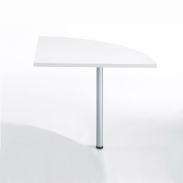 BLAT NAROŻNY owalny do biurka BIURKO OWALNE białe 80 cm x 75 cm PRIMA