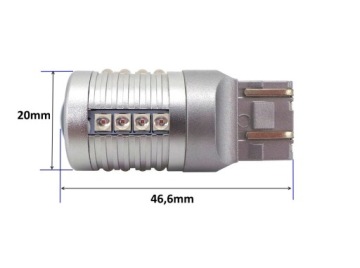 Светодиодная лампа 7443, W21/5W 12-24V CAN, ярко-красный
