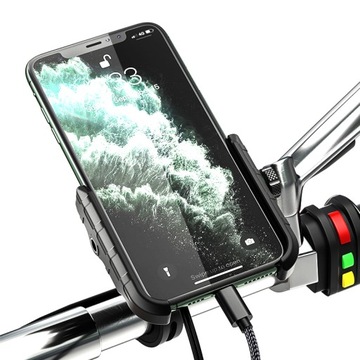 MC10K-V2 Uchwyt Motocyklowy Ładowarka 36W Szybkie Ładowanie QC+ Kabel USB-C