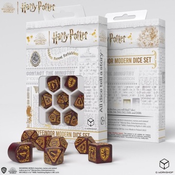 HARRY POTTER Modern Gryffindor Dice Set Czerwony