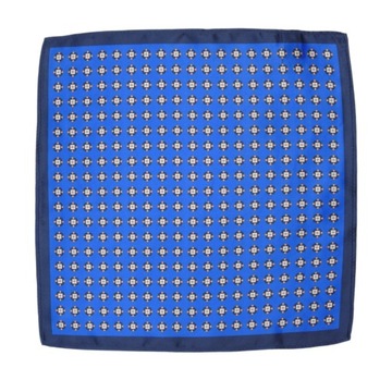 Темно-синий и синий нагрудный платок с геометрическим узором