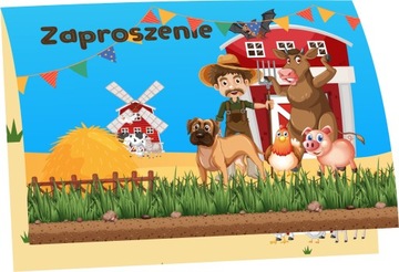 ZAPROSZENIE URODZINOWE FARMA ZWIERZĄTKA 20x15 cm
