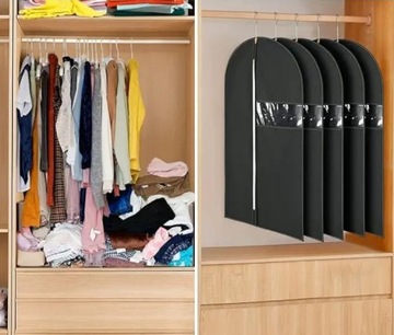 x5 POKROWIEC NA UBRANIA GARNITUR KOSZULĘ KURTKĘ PŁASZCZ SUKIENKĘ ORGANIZER