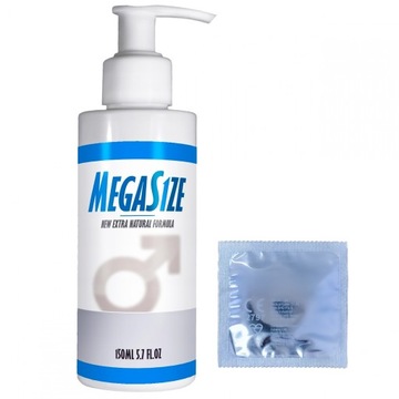 MEGA SIZE ZNACZY MEGA ROZMIAR ŻEL DLA MĘZCZYZN 150ml SKŁADNIKI WZMANIACJĄCE
