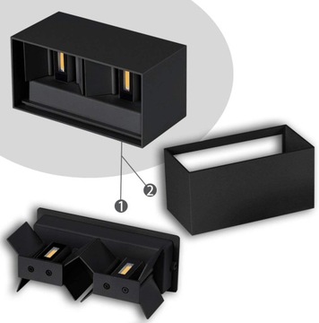 СВЕТОДИОДНЫЙ ФАСАДНЫЙ НАСТЕННЫЙ СВЕТИЛЬНИК UP DOWN LAMP 24W 3000K ТЕПЛЫЙ СВЕТ IP65