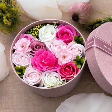 Цветочная Коробка Коробка Цветы Мыло Розы День Матери