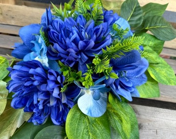 PIĘKNY DUŻY KOMPLET Wiązanka Bukiet Stroik Sztuczne KWIATY na Cmentarz Grób