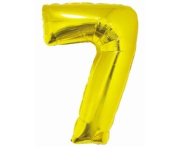 BALON FOLIOWY - ZŁOTA CYFRA 7 - 76 cm SMART