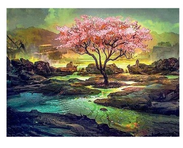 DRZEWO HAFT DIAMENTOWY Diamond Painting 5D ZESTAW Mozaika Diamnetowa HOBBY