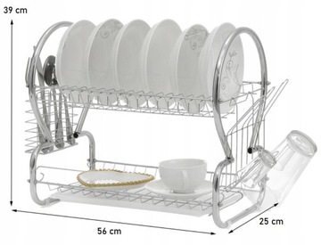 СУШКА ПОСУДЫ С ДВУХУРОВНЕВЫМ ПОДДОНОМ