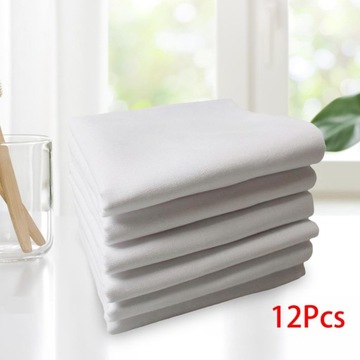 12 шт однотонных белых хлопковых мужских носовых платков