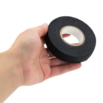 TAŚMA IZOLACYJNA materiałowa tkaninowa czarna 1,9cm parciana długa na 15m