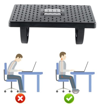 ЭРГОНОМИЧНАЯ ПОДСТАВКА ДЛЯ НОГ С МАССАЖНЫМИ РОЛИКАМИ