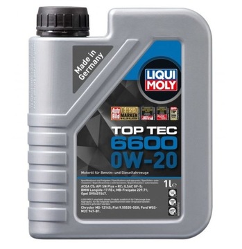 LIQUI MOLY OLEJ LIQUI MOLY 0W20 1L TOP TEC 6600 SP
