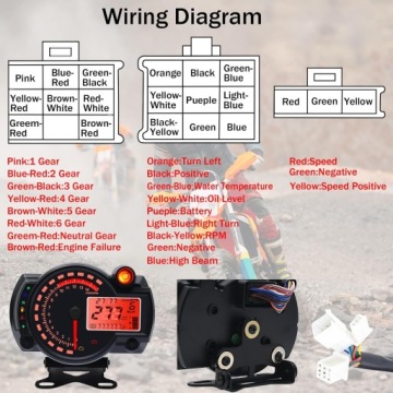 Geloo Мотоцикл спидометр 14000 об/мин с усилителем руля 0-299 км/ч