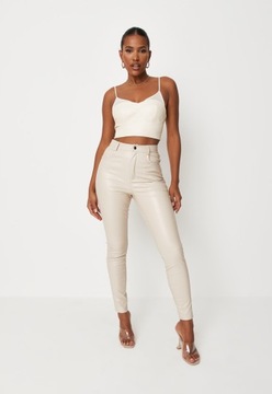 MISSGUIDED BEŻOWE RURKI SKÓRA R42 D273042