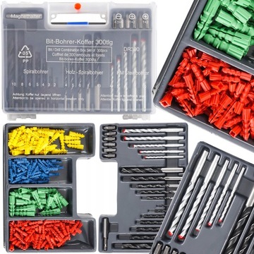 ZESTAW WIERTEŁ KOŁKÓW ROZPOROWYCH BITÓW WIERTŁA KORKI ROZPOROWE BITY 300 EL