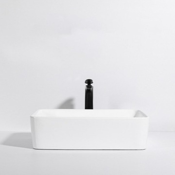 КЕРАМИЧЕСКАЯ НАСТОЛЬНАЯ РАКОВИНА, БЕЛАЯ, ПРЯМОУГОЛЬНАЯ