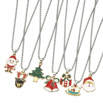 7шт Ожерелье с изображением лося Рождественское ожерелье с