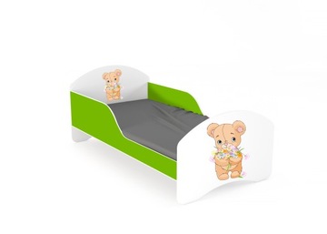 Детская кровать LEO2 140х70 белый и салатовый