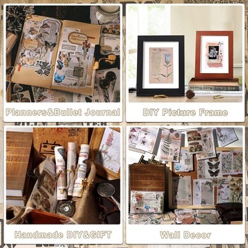 НАКЛЕЙКИ ДЛЯ Скрапбукинга ЦВЕТЫ ЖИВОТНЫЕ РАСТЕНИЯ ВИНТАЖ ДЛЯ ПЛАНИРОВЩИКА ДЛЯ БЛОКНОТА