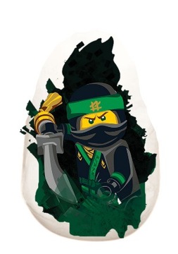 ZIELONY NINJA PODUSZKA KSZTAŁTKA tył plusz minky