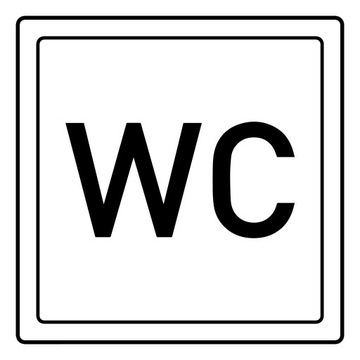 Naklejka na drzwi WC toaleta 100x100 mm 1 szt