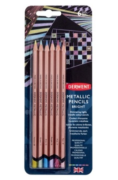 Kredki metaliczne Derwent Metallic Bright 6 kolorów