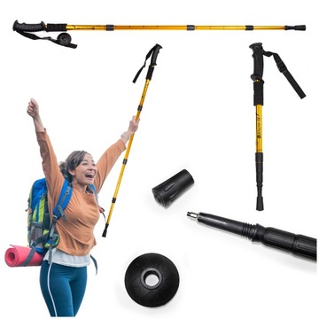 KIJE TREKKINGOWE KIJKI NORDIC WALKING DO CHODZENIA SKŁADANE ANTI-SHOCK 1szt