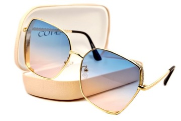 DAMSKIE OKULARY PRZECIWSŁONECZNE DUŻE GLAMOUR OVERSIZE FILTR UV400
