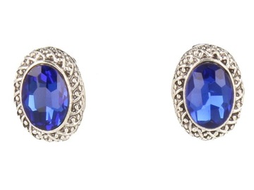 Зеркальные клипсы для ушей, темно-синие.